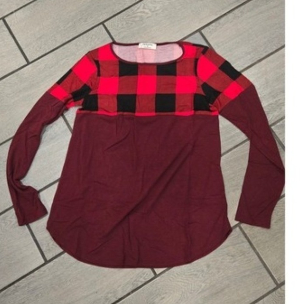 Resellers bundle Zenana Womens Long Sleeve Plaid Color Block Tunic Top pack of 4